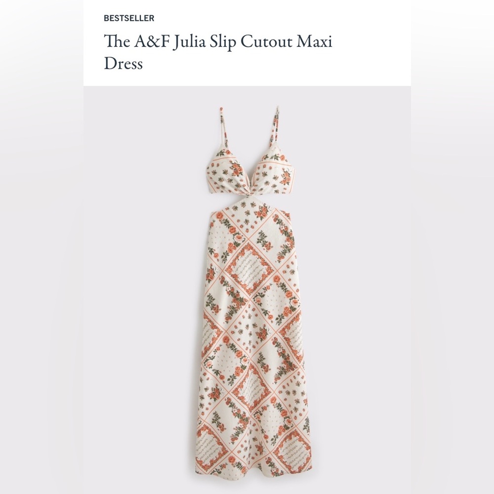 NWT Abercrombie & Fitch Julia Maxi Dress with Orange Floral Print